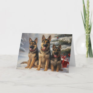 Remerciements Carte de voeux de Noël pour chien berger allemand