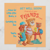 Remerciements Carte de vœux de rétablissement.  (Devant / Derrière)