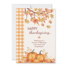 Carte de vœux de Thanksgiving citrouille joyeuse