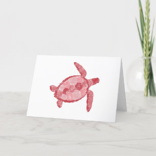 Remerciements Carte de voeux de tortue de mer rose