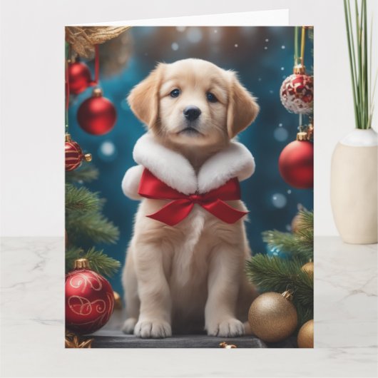 Remerciements Carte de voeux de vacances Lab Pup (Devant)