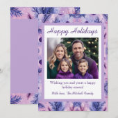 Remerciements Carte de voeux de vacances violet blanc (Devant / Derrière)