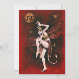 Remerciements Carte de voeux diabolique de la vintage dame