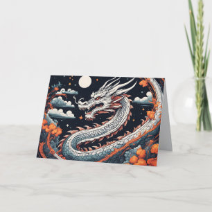 Remerciements carte de vœux dragon de nuit