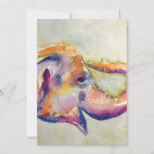 Remerciements Carte de voeux Elephant Watercolor