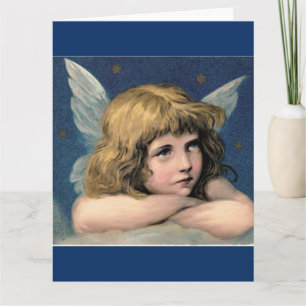 REMERCIEMENTS CARTE DE VŒUX ENFANT ANGÉLIQUE VINTAGE