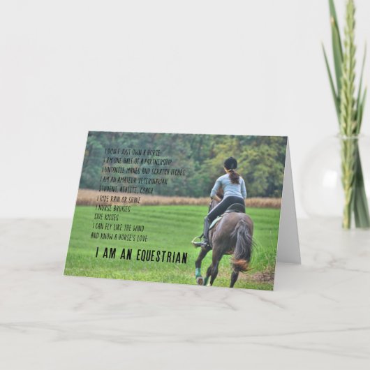 Remerciements Carte de voeux EQUESTRIAN (Devant)