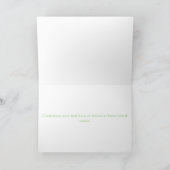 Remerciements Carte de voeux faite sur commande verte et blanche (Intérieur)