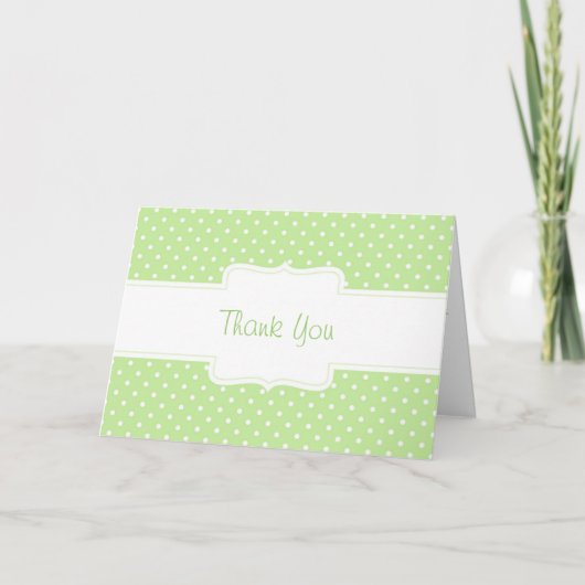 Remerciements Carte de voeux faite sur commande verte et blanche (Devant)