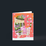 Remerciements Carte de voeux Fancy Winter Cat BLANK<br><div class="desc">Ce dessin blanc pour chat d'hiver est tiré d'une oeuvre originale. Convient pour le cadrage.</div>