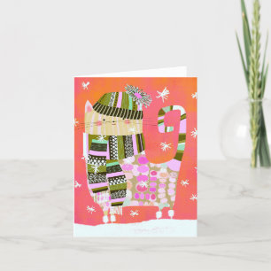 Remerciements Carte de voeux Fancy Winter Cat BLANK