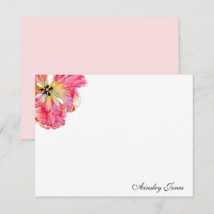 Remerciements Carte de vœux Fleur de Tulipe Rose