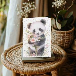 Remerciements Carte de voeux Floral Panda