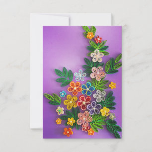 Remerciements Carte de vœux florale joyeuse aux teintes roses