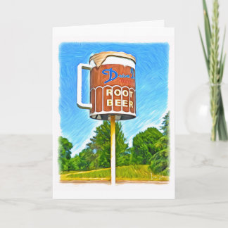 Remerciements Carte de voeux Frosty Root Beer Mug avec histoire
