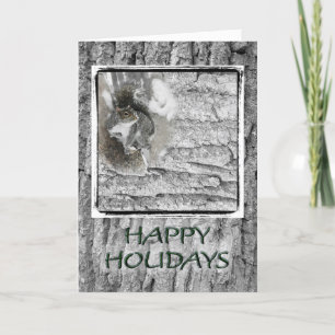 Remerciements Carte de voeux Grey Squirrel Happy Holidays