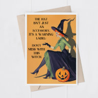 Carte de vœux Halloween sorcière adulte humour
