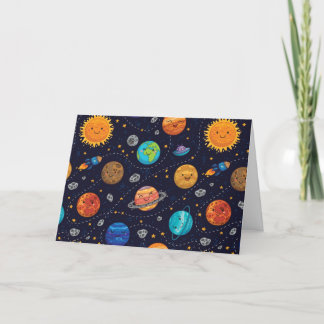 Remerciements Carte de voeux Happy Planets (vide)