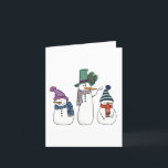 Remerciements Carte de voeux Happy Snowman Family Blank<br><div class="desc">Belle illustration dessinée à la main d'une joyeuse carte blanche de famille de bonhomme de neige.</div>