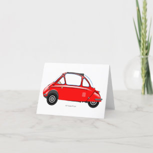 Remerciements Carte de voeux Heinkel Trogan Bubble voiture.