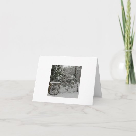 Remerciements Carte de voeux hiver Snowy gate (Devant)