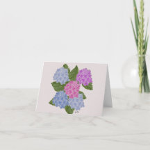 Carte de vœux Hydrangea aquarelle