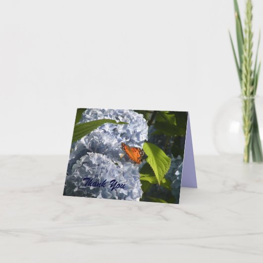 Remerciements Carte de vœux Hydrangea Bleu (Devant)