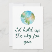 Carte de voeux "Je tiendrais le ciel pour vous"