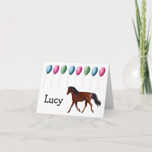 Remerciements Carte de vœux Joyeux Anniversaire Cheval et Ballon