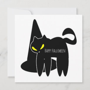Remerciements Carte de vœux Joyeux Halloween Chat noir effraya