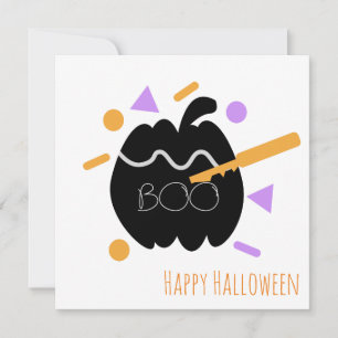 Remerciements Carte de vœux Joyeux Halloween Gravure sur citro