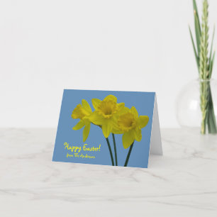Remerciements Carte de voeux Joyeux Pâques Jaunes Daffodils