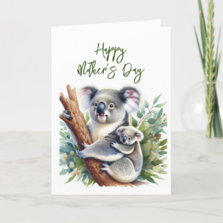 Remerciements Carte de vœux koala pour la fête des mères