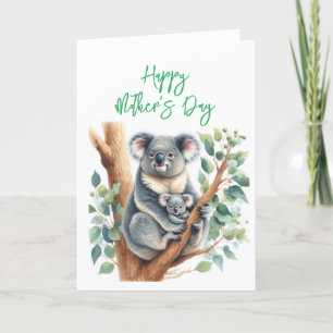 Remerciements Carte de vœux koala pour la fête des mères