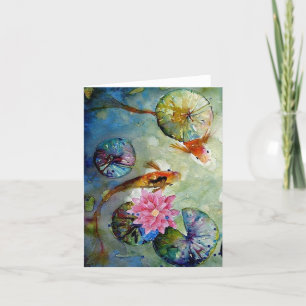 Remerciements Carte de voeux Koi Fish BLANK