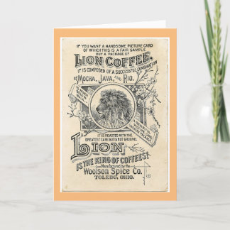 Remerciements Carte de voeux Lion Coffee Vintage