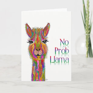 Remerciements Carte de voeux Llama de couleur et de goût