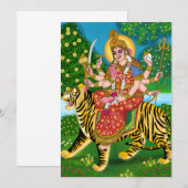 Remerciements Carte de voeux Mère Durga (Devant / Derrière)
