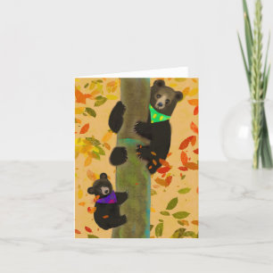 Remerciements Carte de voeux mignonne Bear et Cub BLANK