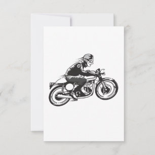 Remerciements Carte de voeux moto vintage