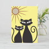 Remerciements Carte de voeux noire Cool rétro (Debout devant)