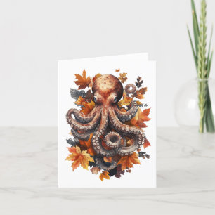 Remerciements Carte de voeux Orange Automne Octopus