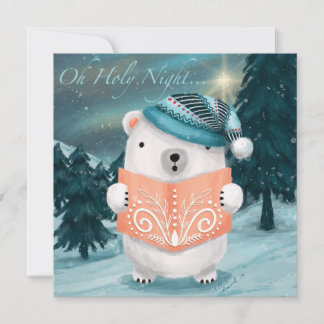 Remerciements Carte de vœux ours polaire Oh Holy Night