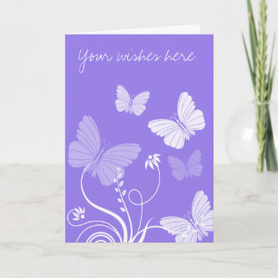 Remerciements Carte de vœux papillons violets