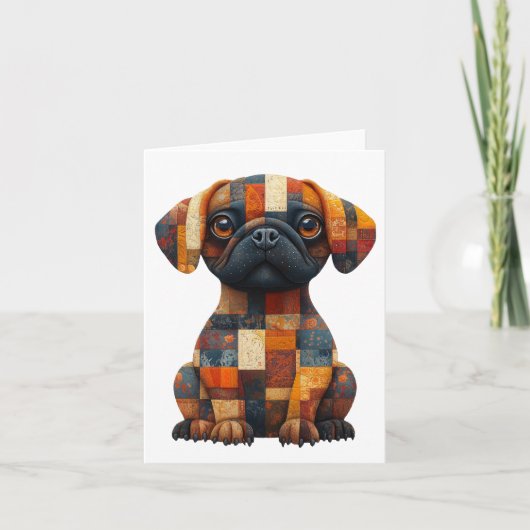 Remerciements Carte de voeux Patchwork Dog (Devant)
