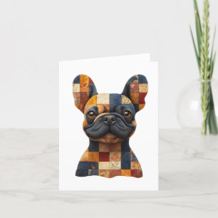 Remerciements Carte de voeux Patchwork French Buldog