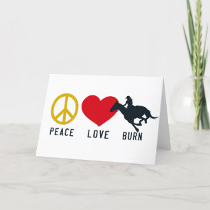 Remerciements Carte de voeux PEACE LOVE BURN