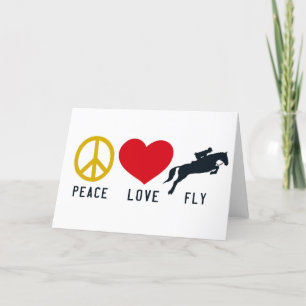 Remerciements Carte de voeux PEACE LOVE FLY