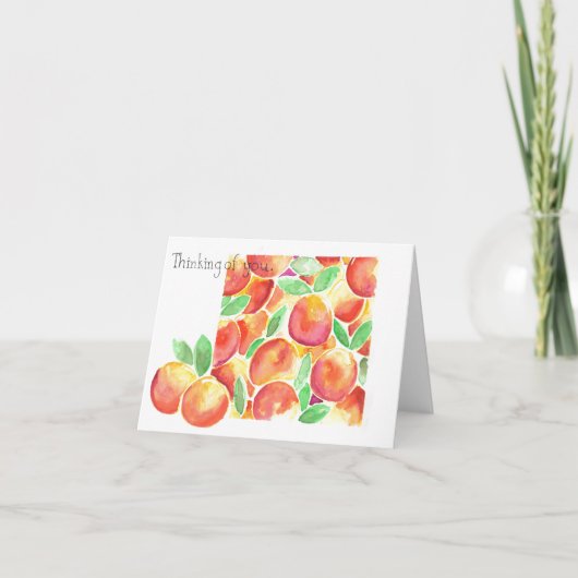 Remerciements Carte de voeux Peach pliée (Devant)