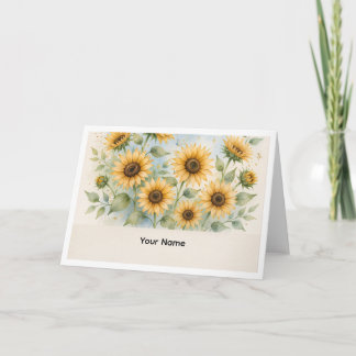 Remerciements Carte de vœux personnalisée d'été - Tournesol